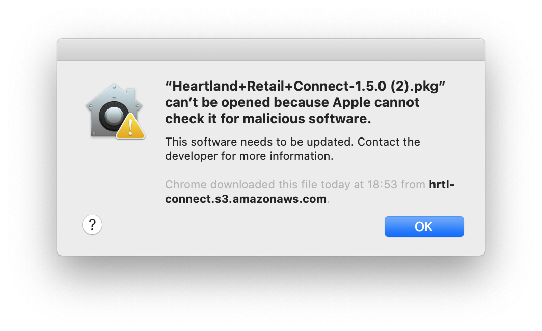 Heartland Retail Connect Error (MacOS)