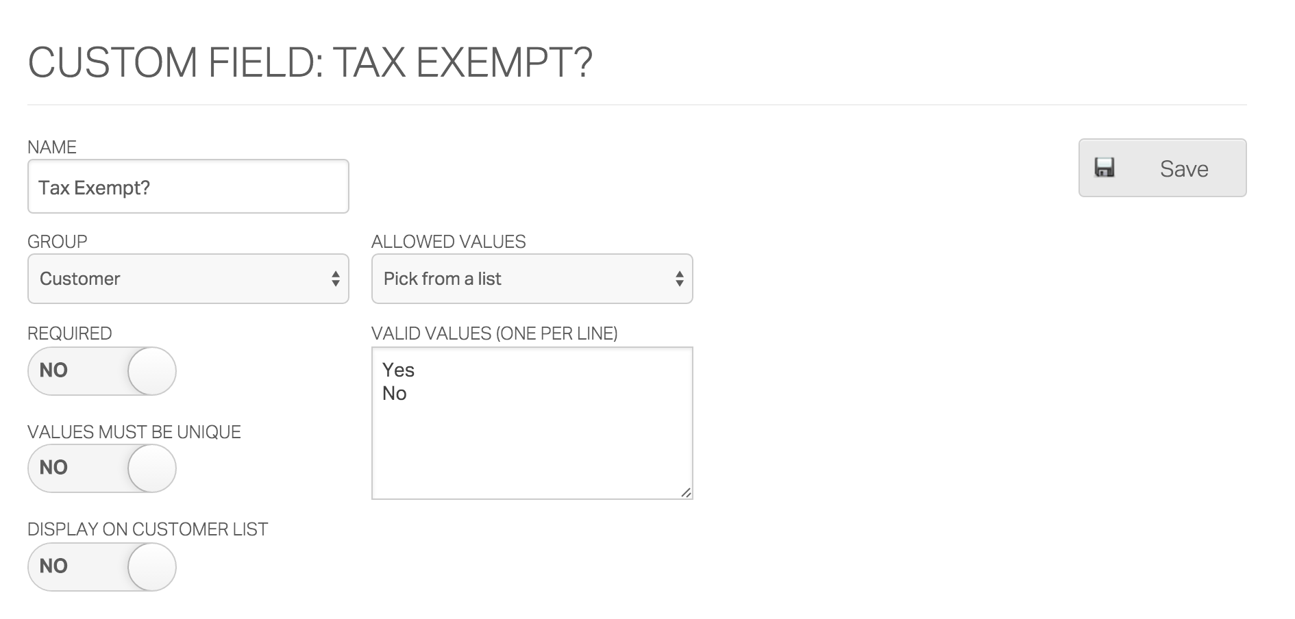 How to make customers and items tax exempt