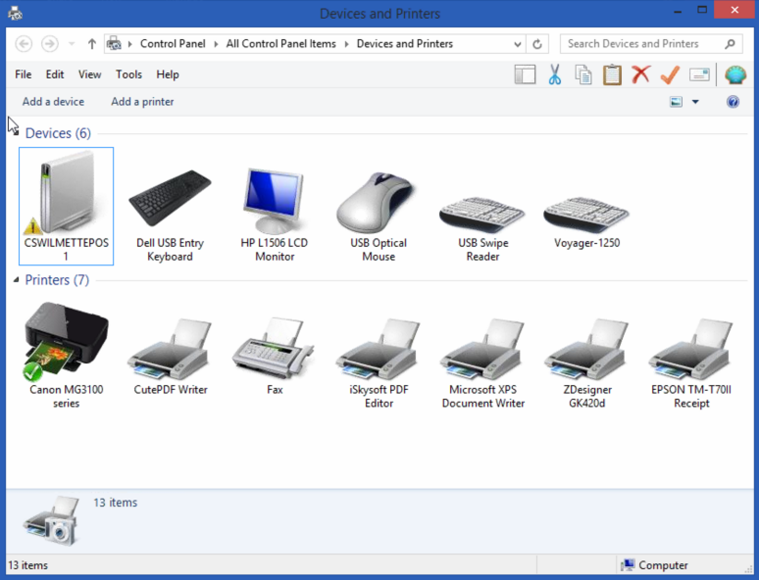 Epson Receipt Printer Configuration