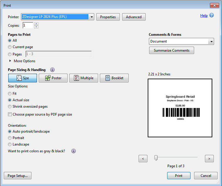 How To Print Zebra Thermal Labels From Heartland Retail On Windows 4800